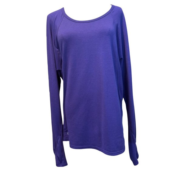 Athleta Purple Long Sleeve Scoop Neck Tee Size M - Picture 1 of 8